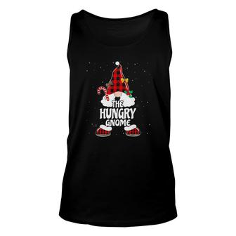 Official Hungry Gnome Buffalo Plaid Matching Christmas Pajama Tank Top | Mazezy