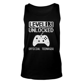 Official Teenager 13Th Birthday Gift Level 13 Unlocked Unisex Tank Top | Mazezy UK