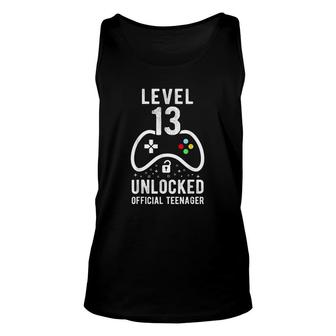 Official Teenager 13Th Level 13 Unlocked Funny Gifts For Friends Unisex Tank Top - Thegiftio UK