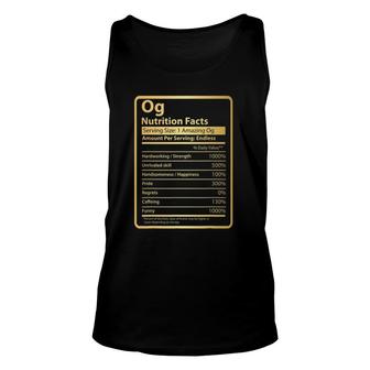 Og Nutrition Facts Father's Day Gift For Og Unisex Tank Top | Mazezy