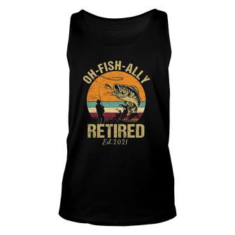 Mens Oh Fish Ally Retired 2021 Fishing Retirement Vintage Tank Top | Mazezy