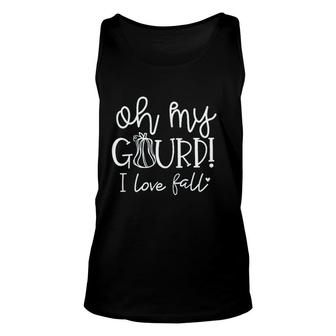 Oh My Gourd Women Halloween Fall Funny Saying Graphic Thanksgiving Unisex Tank Top - Seseable