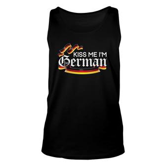 Womens Oktoberfest Kiss Me I'm German Beer Drinking Party Tank Top | Mazezy
