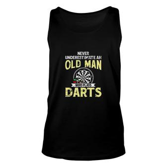 Old Man And Darts Unisex Tank Top | Mazezy