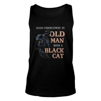 Old Man With Cat Vintage Kitten Cat Unisex Tank Top | Mazezy