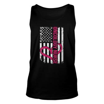 Womens Oncology Nurse Flag For Women Cancer Treatment V-Neck Tank Top | Mazezy