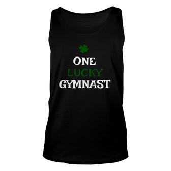 One Lucky Gymnast St Patrick's Day Irish Gymnastics Unisex Tank Top | Mazezy