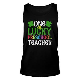 Womens One Lucky Preschool Teacher St Patrick's Day Tank Top | Mazezy