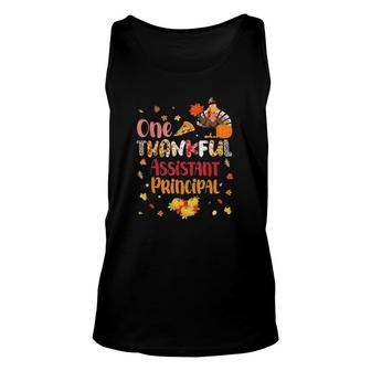 One Thankful Assistant Principal Fall Autumn Thanksgiving Unisex Tank Top | Mazezy