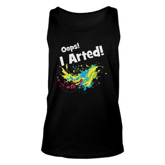 Oops I Arted Funny Unisex Tank Top | Mazezy
