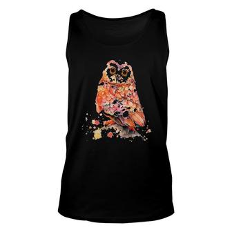 Orange Owl Unisex Tank Top | Mazezy AU