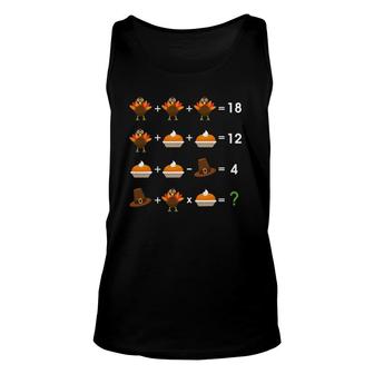 Order Of Operations Thanksgiving Quiz Funny Math Teacher Unisex Tank Top | Mazezy