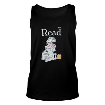 Out Of Print Womens Classic Childrens Book Themed Scoop Read Elephant Unisex Tank Top - Seseable