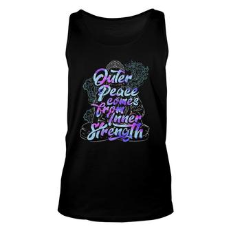 Outer Peace Comes From Inner Strength Buddha Meditate Unisex Tank Top | Mazezy