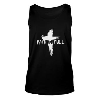 Paid In Full Bloody Cross Black Religious Unisex Tank Top - Thegiftio UK