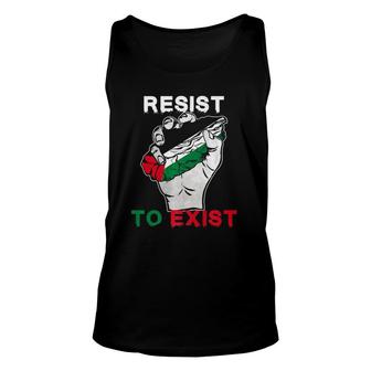 Palestine Resist To Exist Unisex Tank Top | Mazezy