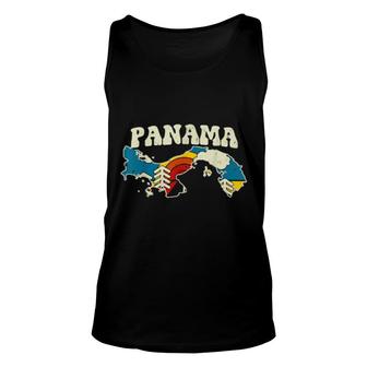 Panama Vintage Panamanian Country Rainbow Retro 70S Map Unisex Tank Top | Mazezy