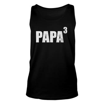Papa 3 Kid Papa Cubed Dad Of 3 Kids Papa Unisex Tank Top | Mazezy