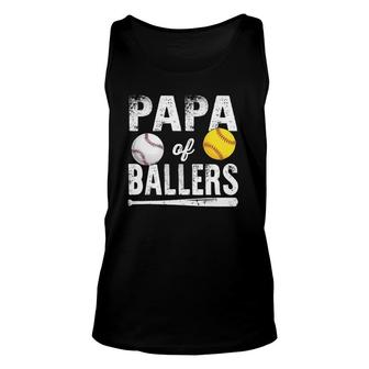 Papa Of Ballers Baseball Softball Unisex Tank Top | Mazezy UK