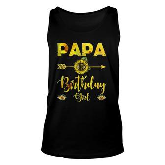 Papa Of The Birthday Girl Dad Sunflower Gifts Unisex Tank Top | Mazezy