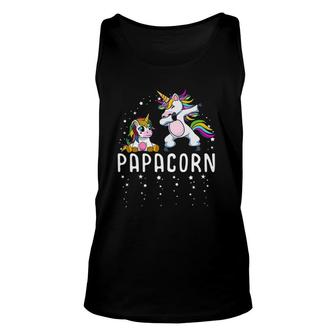 Mens Papacorn Dabbing Unicorn Dad And Baby Father's Day Party Tank Top | Mazezy