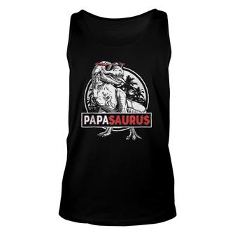 Papasaurusrex Dinosaur Funny Papa Saurus Family Matching Unisex Tank Top | Mazezy