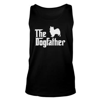 Papillon Dog The Dogfather Funny Dog Gift Unisex Tank Top | Mazezy