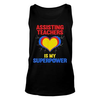 Paraprofessional Assisting Teachers Superpower Paraeducator Tank Top | Mazezy