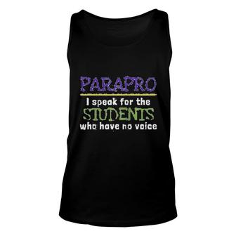 Paraprofessional Students Voice Gift Unisex Tank Top | Mazezy
