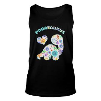 Parasaurus Paraprofessional Saurus Dinosaur Lover Floral Decor Tank Top | Mazezy