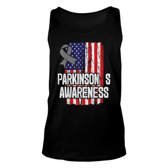 Parkinson Disease Survivor Parkinsons Awareness Ribbon Unisex Tank Top - Thegiftio UK