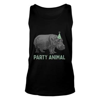 Party Animal Hippo Birthday Hippo Birthday Unisex Tank Top - Seseable