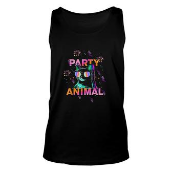 Party Cat Party Animal Colorful Graphic Unisex Tank Top - Thegiftio UK