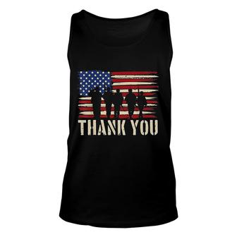Patriotic American Flag Thank You Usa Unisex Tank Top - Thegiftio