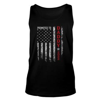 Patriotic Mens Promoted To Daddy Est 2022 First Time Dad Unisex Tank Top | Mazezy