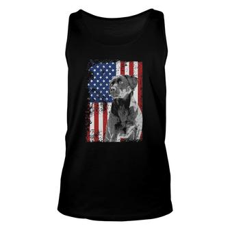 Patriotic Usa Flag Black Labrador Gift For Lab Owners Unisex Tank Top | Mazezy