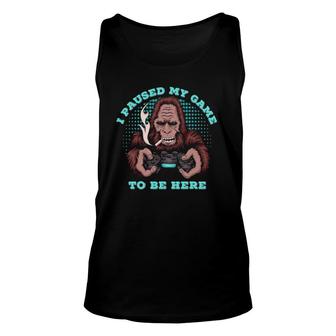 I Paused My Game To Be Here Bigfoot Typical Gamer Gaming Men Tank Top | Mazezy