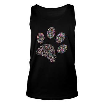 Paw Colorful Print Design Dog Or Cat Lover Gift Idea Unisex Tank Top | Mazezy