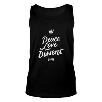 Peace Love Dissent Rbg Notorious Ruth Bader Ginsburg Unisex Tank Top | Mazezy