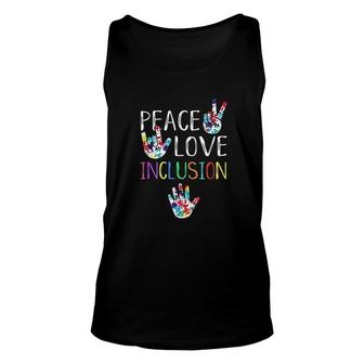 Peace Love Inclusion Color Gift Unisex Tank Top - Thegiftio