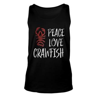 Peace Love King Boil Crawfish Crayfish Lobster Unisex Tank Top - Thegiftio UK