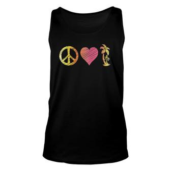 Peace Love Palm Trees - Cute For Beach Lovers Unisex Tank Top | Mazezy