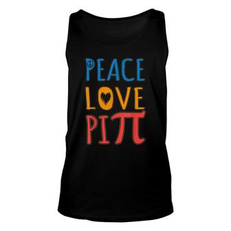Peace Love Pi Happy Pi Day Math Teacher Men Women Kids Unisex Tank Top - Seseable