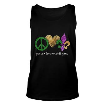 Peace Sign Heart Fleur De Lys Hippie Peace Love New Orleans Mardi Gras 2022 Unisex Tank Top - Thegiftio UK