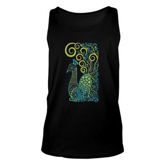 Peacock Mandala & Yoga Gift Unisex Tank Top | Mazezy