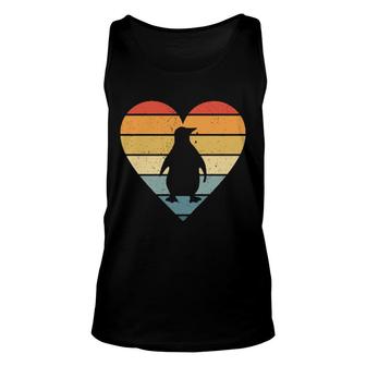 Penguins Love Vintage Sunset Colors Unisex Tank Top | Mazezy