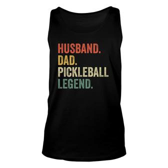 Mens Pickleball Husband Dad Legend Vintage Father's Day Tank Top | Mazezy