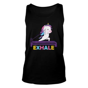Pilates Training Workout - Sport Club Exhale Unicorn Unisex Tank Top | Mazezy