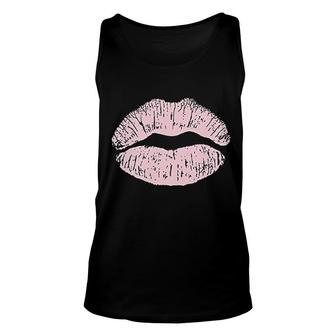 Pink Kiss Lips Sexy Pout Lipstick Unisex Tank Top - Thegiftio UK