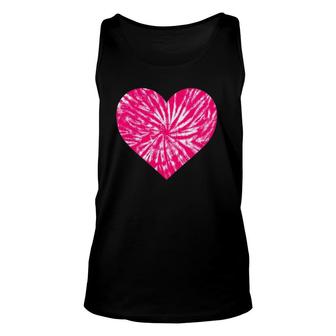 Pink Tie Dye Heart Love Unique Tye Die Unisex Tank Top | Mazezy CA